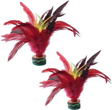 2Pcs 20CM Kick Shuttlecock, Fadeless Colorful Feathers Chinese Shuttlecock Adults, Chinese Jianzi Foot Feather Sports Toy for Indoor and Outdoor Tennis and Racquet Sports