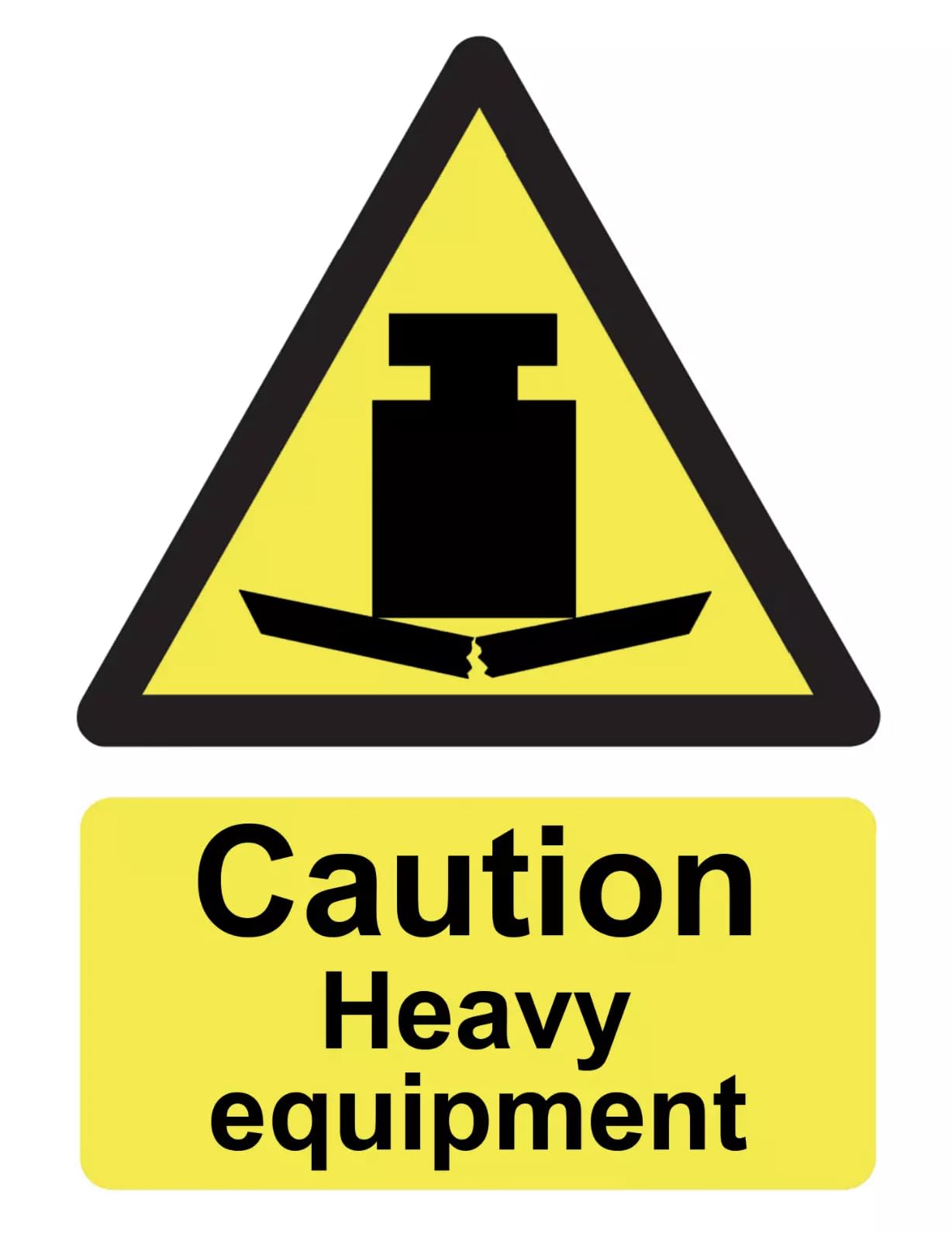 Caution Heavy Equipment Warning Health & Safety Sign Self Adhesive Sticker A4 297mm x 210mm