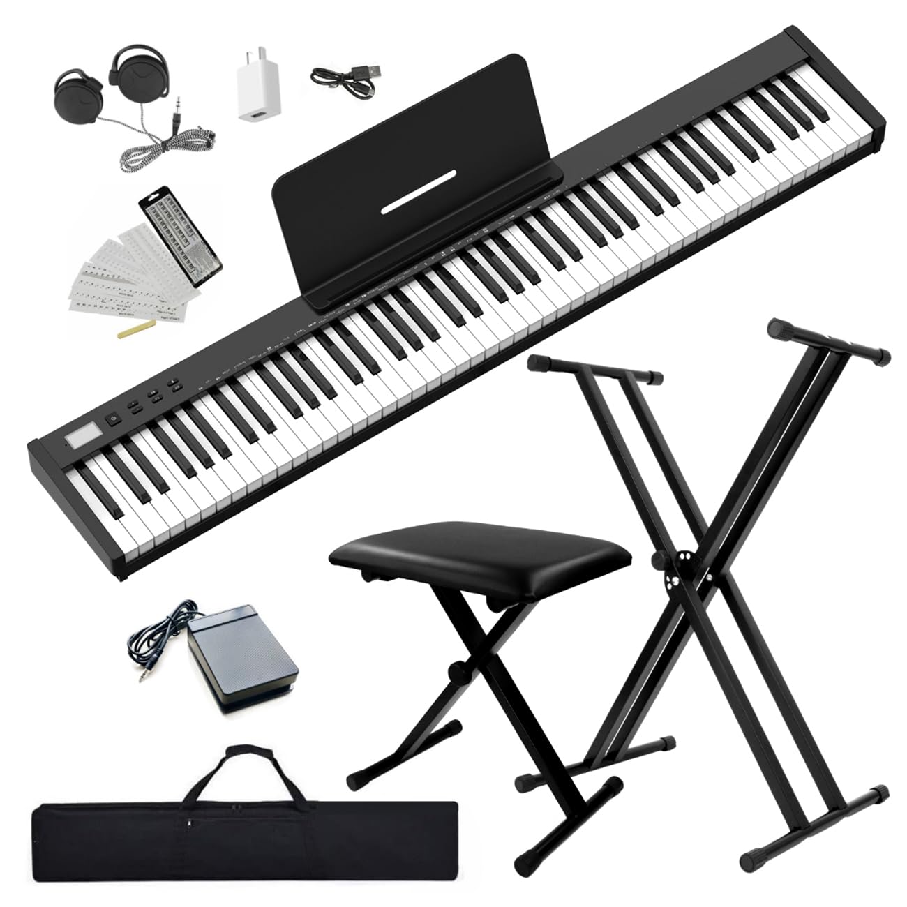Amazon.com: NikoMaku Piano Keyboard 88 Keys with Bench and Stand