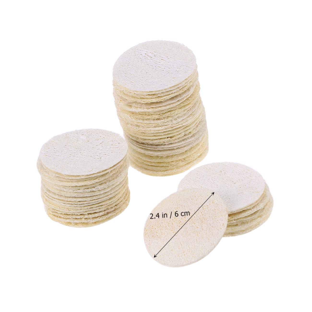 Healvian 500 Piezas Almohadillas De Lufa Esponja Facial Esponjas De Lufa Exfoliantes Almohadillas Redondas De Algodón De Bambú Almohadillas Exfoliantes Depurador Tina Protección De La Piel