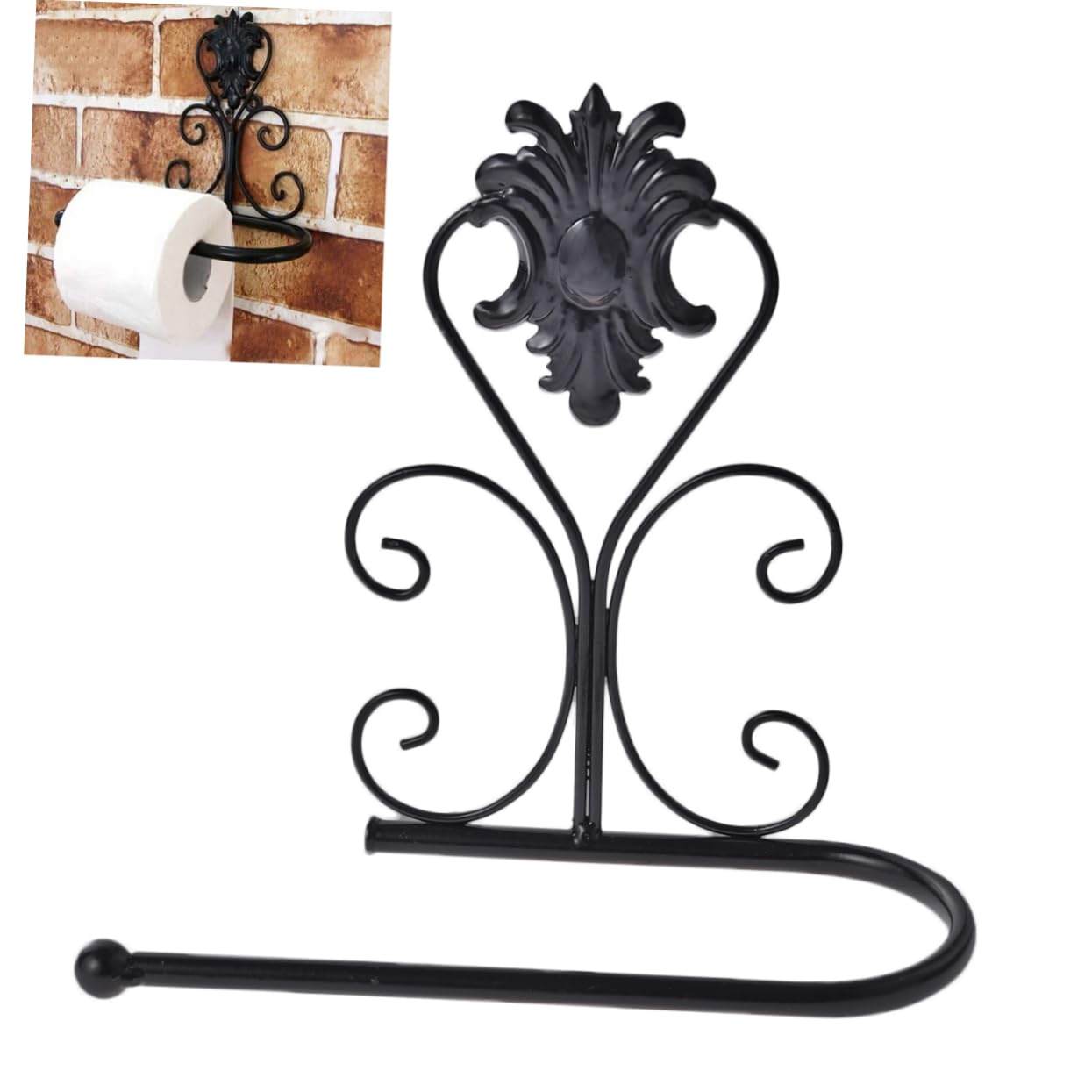 Cabilock 3pezzi Portarotolo Da Parete Ottone Antico Supporto Per Carta Igienica Retro Accessori Bagno Eleganti Nero Facile Installazione Inclusa