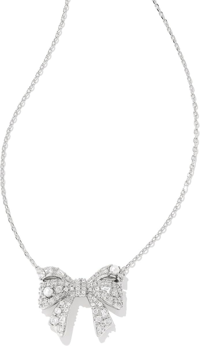 Collar con colgante Krista Bow Short, joyas de moda para mujer