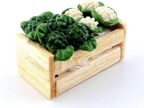 Miniatura 2 de Melody Jane - Caja de casa de muñecas con brócoli y coliflor, accesorio para tienda