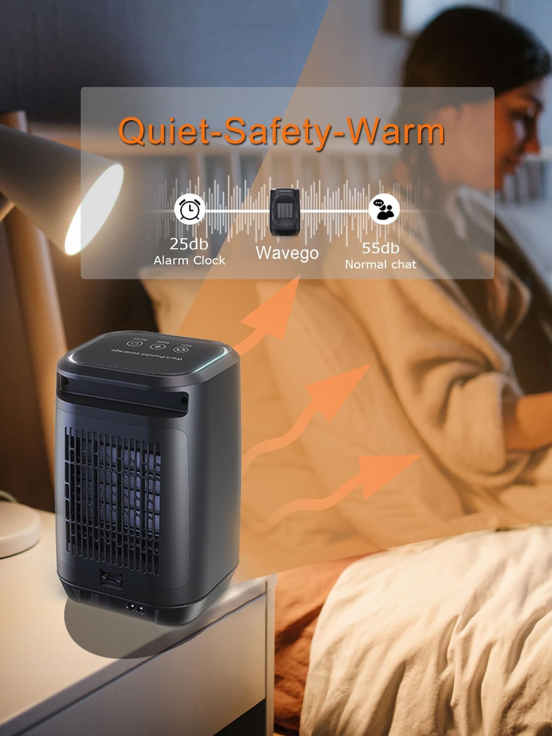Small Space Heater, Portable Electric Heaters for Indoor Use With 3 Modes, 70° Oscillation, Remote Control, Energy Efficient, Low Noise,1500W PTC Ceramic Fast Safety Heating For Bedroom Office