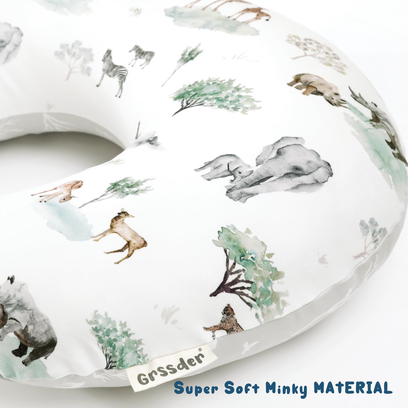 GRSSDER Nursing Pillow Cover Stretchy Minky Removable Nursing Covers for Breastfeeding Pillows, Ultra Soft Comfortable Slipcover for Boy and Girls, Stylish Pretty Savannah