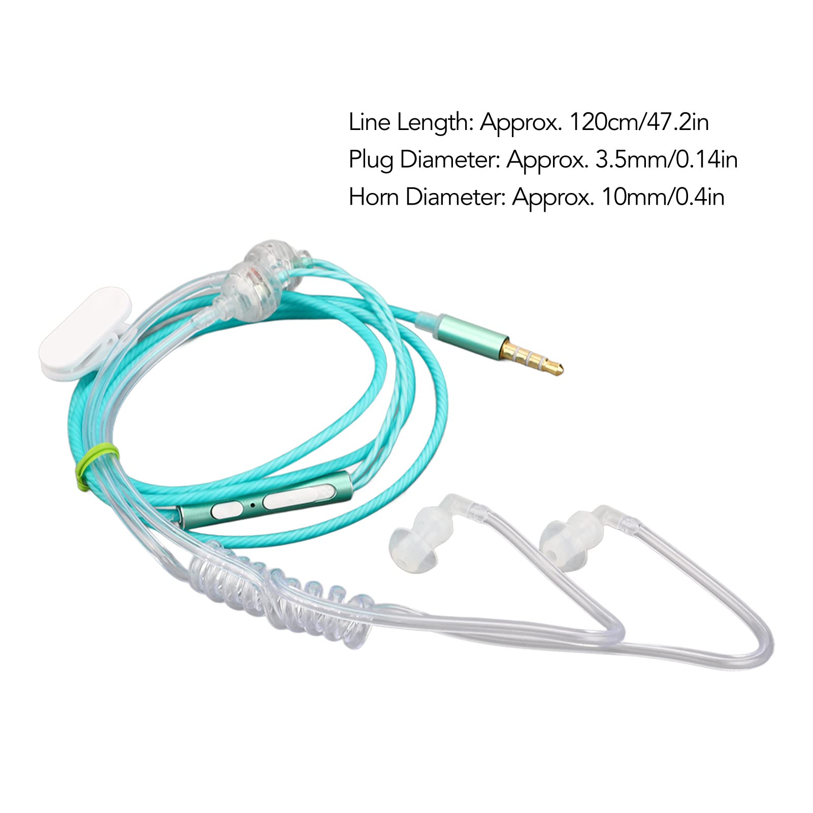 Cuffie Air Tube, Auricolari Bilaterali Air Tube Universali da 3,5 Mm, Cuffie Anti Radiazioni con Cancellazione del Rumore e Suono Premium, per Tablet Laptop Cellulari (Verde)