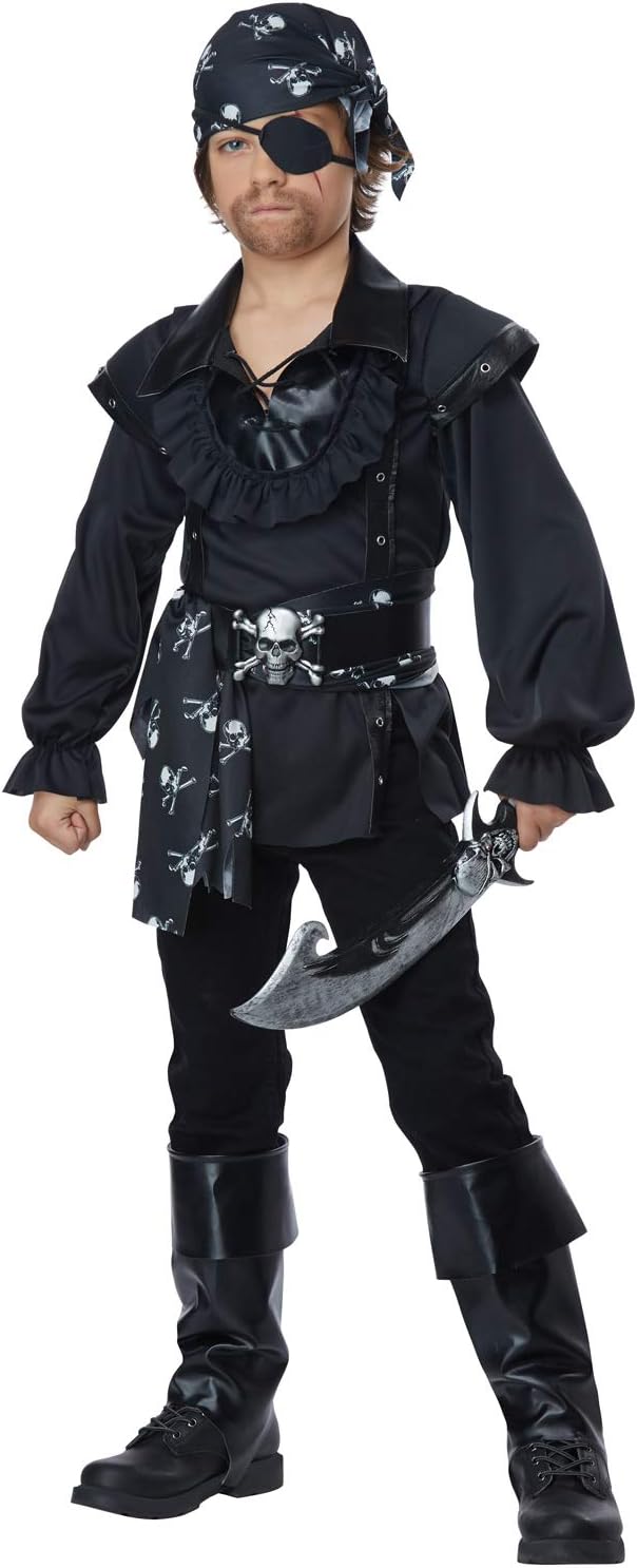 California Costumes Boys Skull Island Pirate Child Costume Black/White