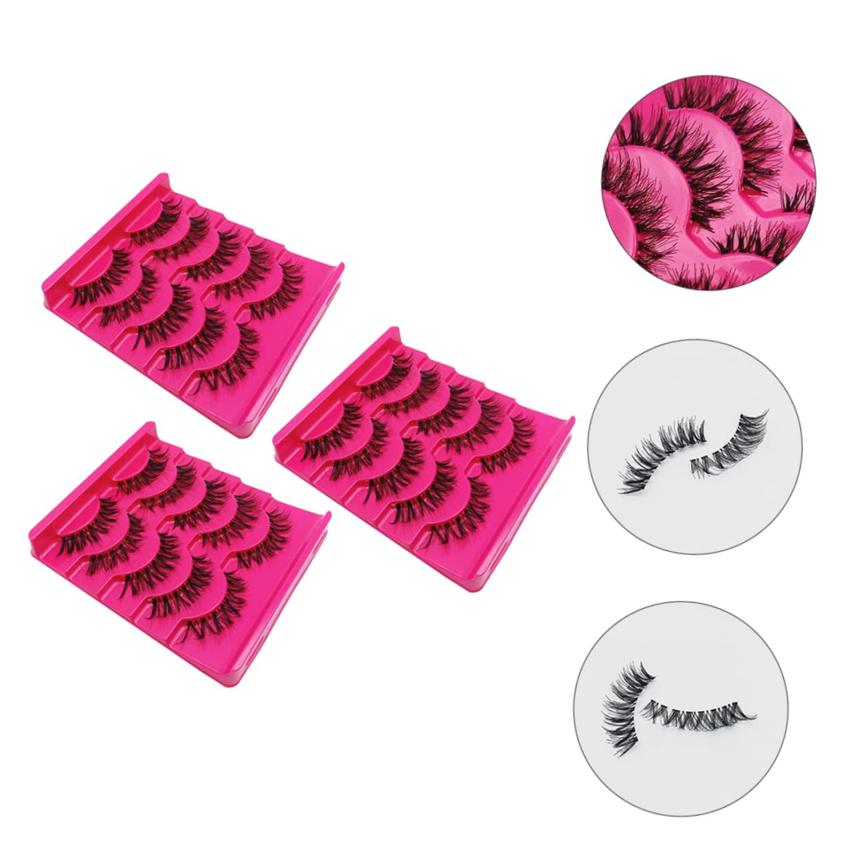 Beaupretty Lot De 4 Faux Réutilisables Moelleux Et Moelleux Pour Le Maquillage Kit D'extension De Naturels Faits À La Main 15 Paires X 4