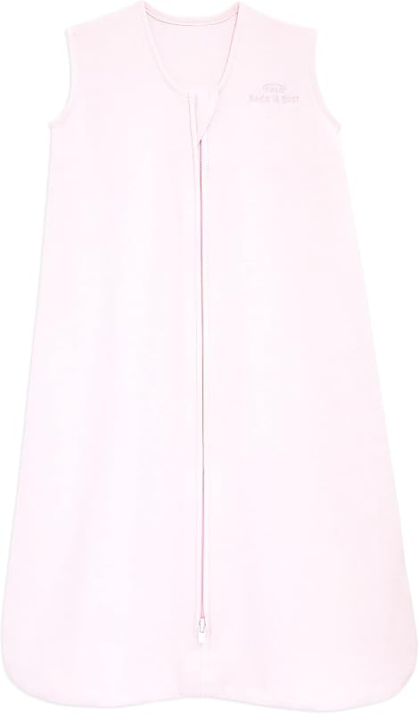 HALO SleepSack, 100% Cotton Wearable Blanket, Swaddle Transition Sleeping Bag, TOG 0.5, Soft Pink, Small, 0-6 Months
