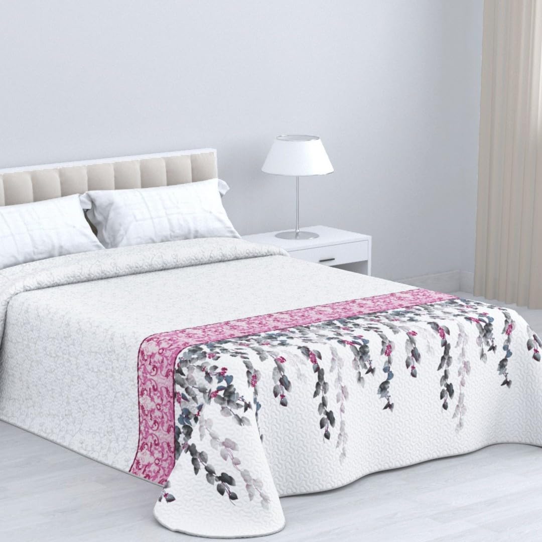HM'S HOME'SECRET Colcha Bouti Estampada de 100% Microfibra Suave - Variedad de Diseños y Tamaños (Liso Gris, Cama 150cm) — view 37