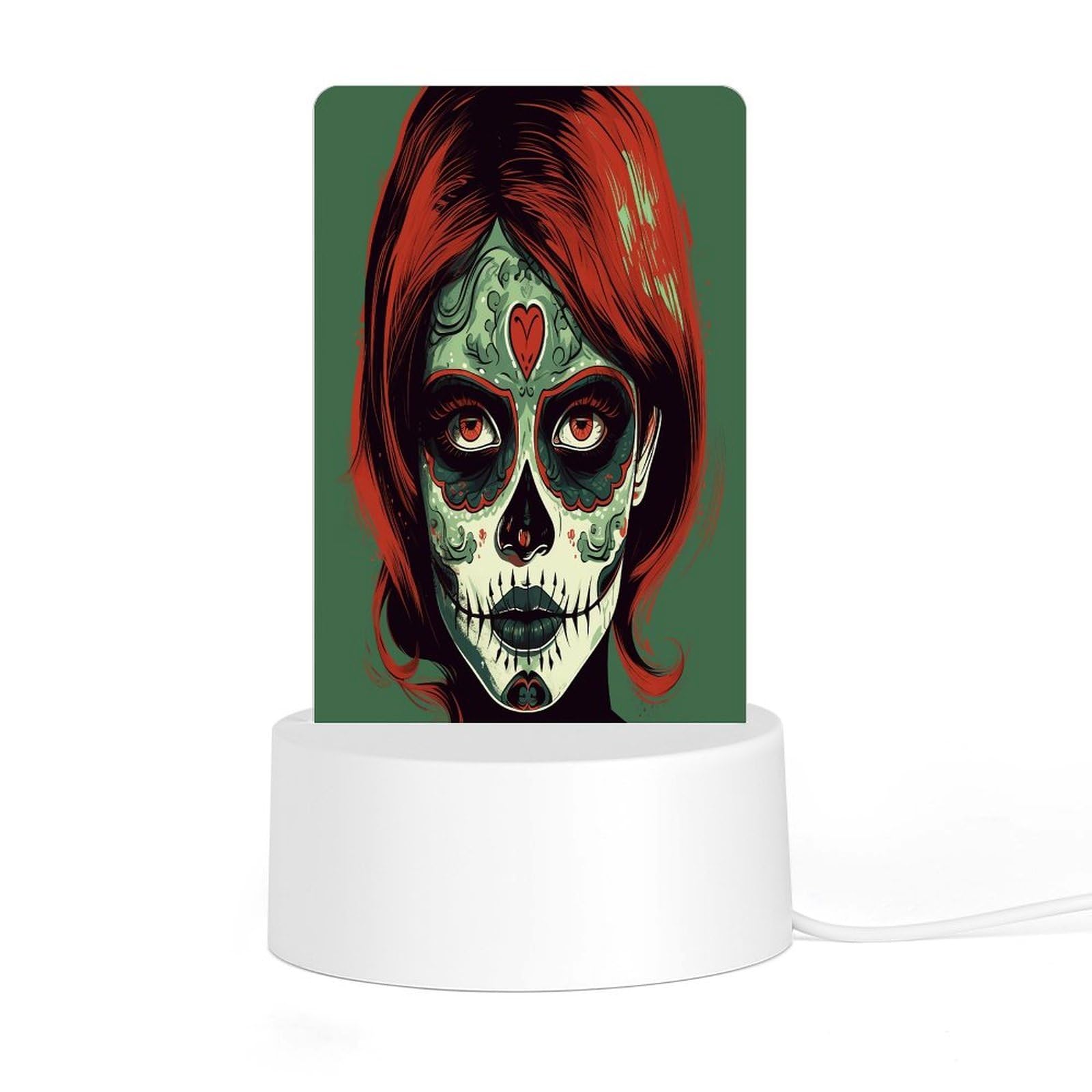 Adfgyerh Style Skull Makeup Night Light Acrylic Material Easy Installation, Home Decor Usb Interface Power Supply, Lamp For Restaurant Bar Cafe Room Decor