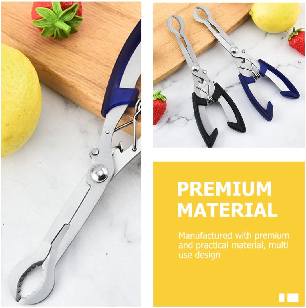 Stainless Steel Core Remover Pliers Kitchen Gadget Fruit Pitter Household Red Date Core Extractor with Blue Handle for Cooking and Snack Preparation