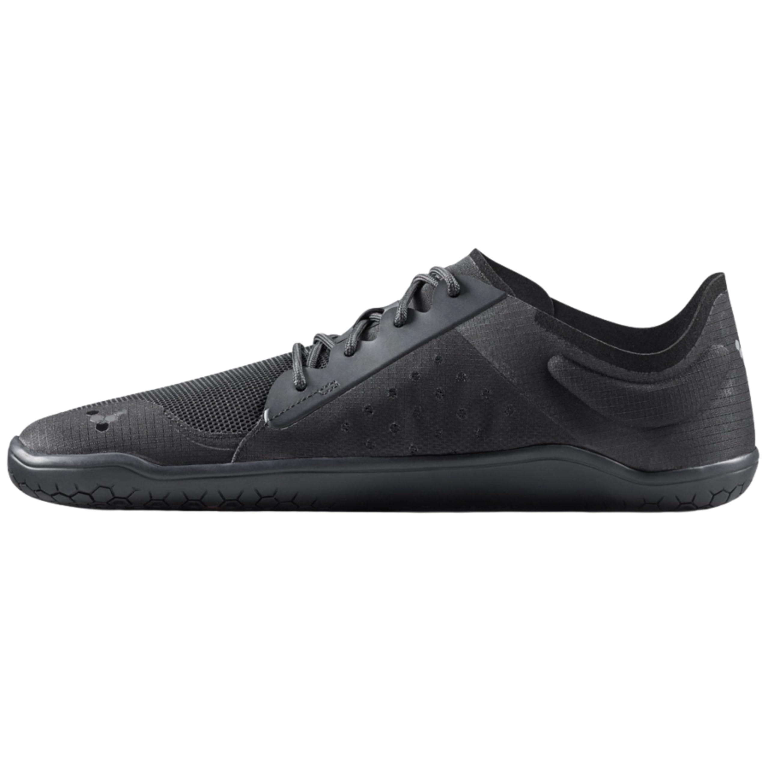 VIVOBAREFOOT Primus LITE IV Womens Obsidian (209253-01) Barfußschuhe für Damen, schwarz, Schnürschuhe für den Outdoor-Einsatz, atmungsaktiv, Mesh, für das Fitnessstudio