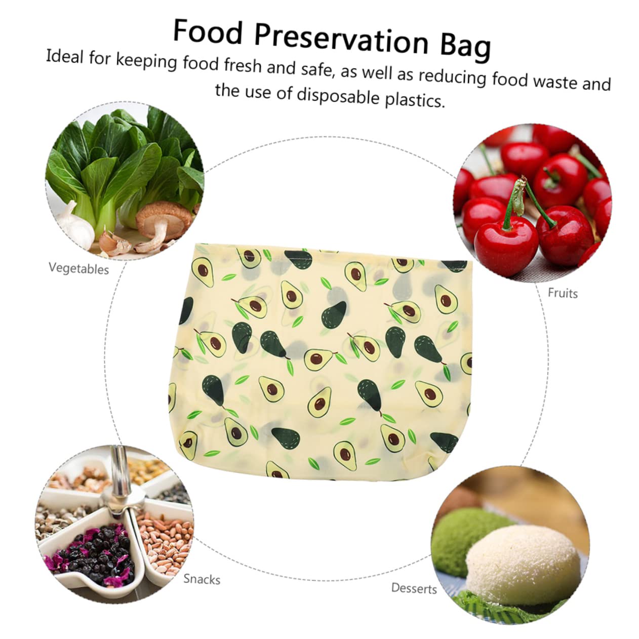 3piezas Bolsas De Almacenamiento De Alimentos De Cera De Abeja Reutilizables Envolturas De Algodón Biodegradables para Frutas Verduras y Snacks Certificadas por