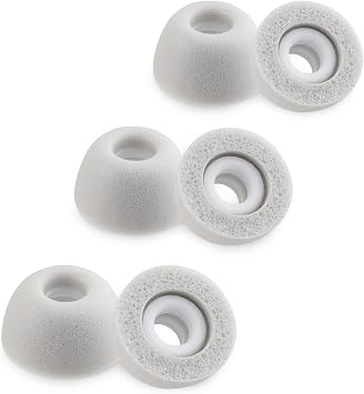 Replacement Foam Ear Tips for JBL Vibe Beam/JBL Vibe 200TWS / JBL Wave Beam Wireless Earbuds, Ultimate Comfort, 3 Pairs S/M/L, Gray