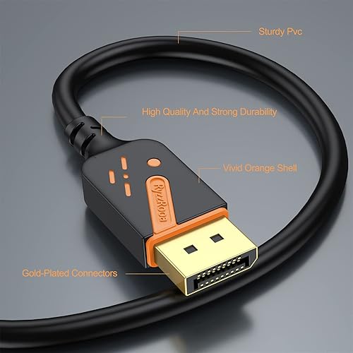 Miniatura 7 de Cables DisplayPort a HDMI de 3 pies, paquete de 2, adaptador de cable DP a HDMI chapado en oro macho a macho FHD, compatible con video y audio para