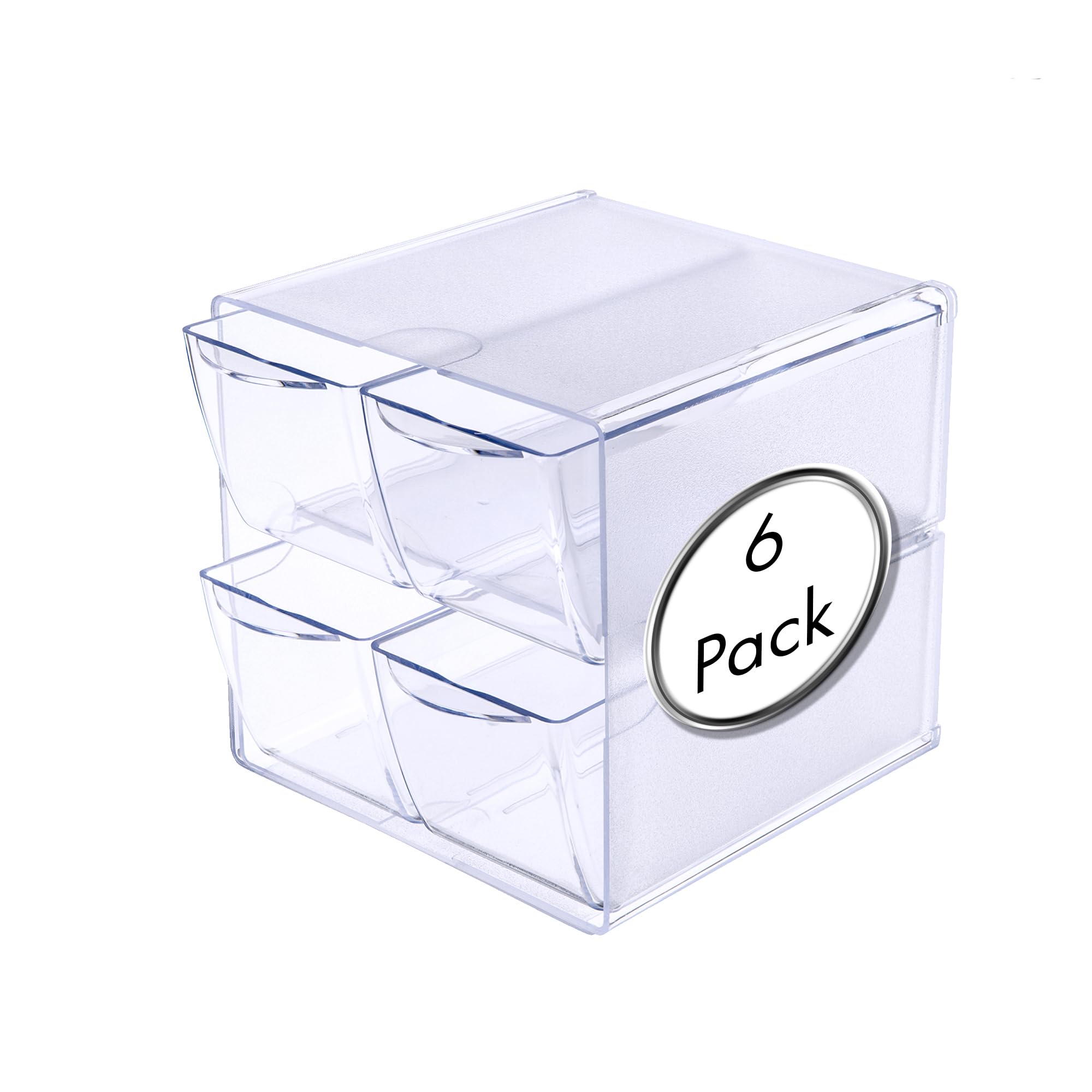 Deflecto 4 Drawer Cube Modular and Expandable Storage Solution for Stationery and Crafting, condiments, coffee, tea and sugar sachets - Multipack purchase pack of 6.
