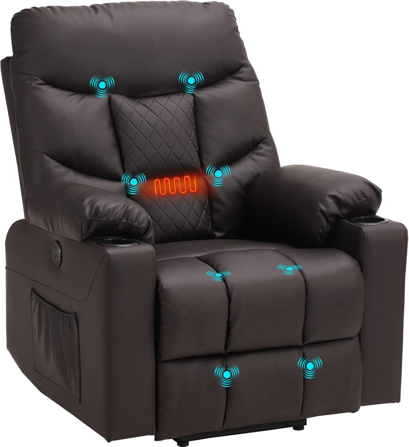 OQQOEE Power Lift Recliner Chair with Massage and Heat- Electric Recliners Chair for Elderly & Adult Ergonomic Single Lounge Sofa Home Theater Seating with 4 Pockets/USB