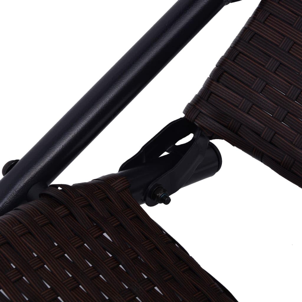 vidaXL Tumbona Plegable de ratán sintético marrón