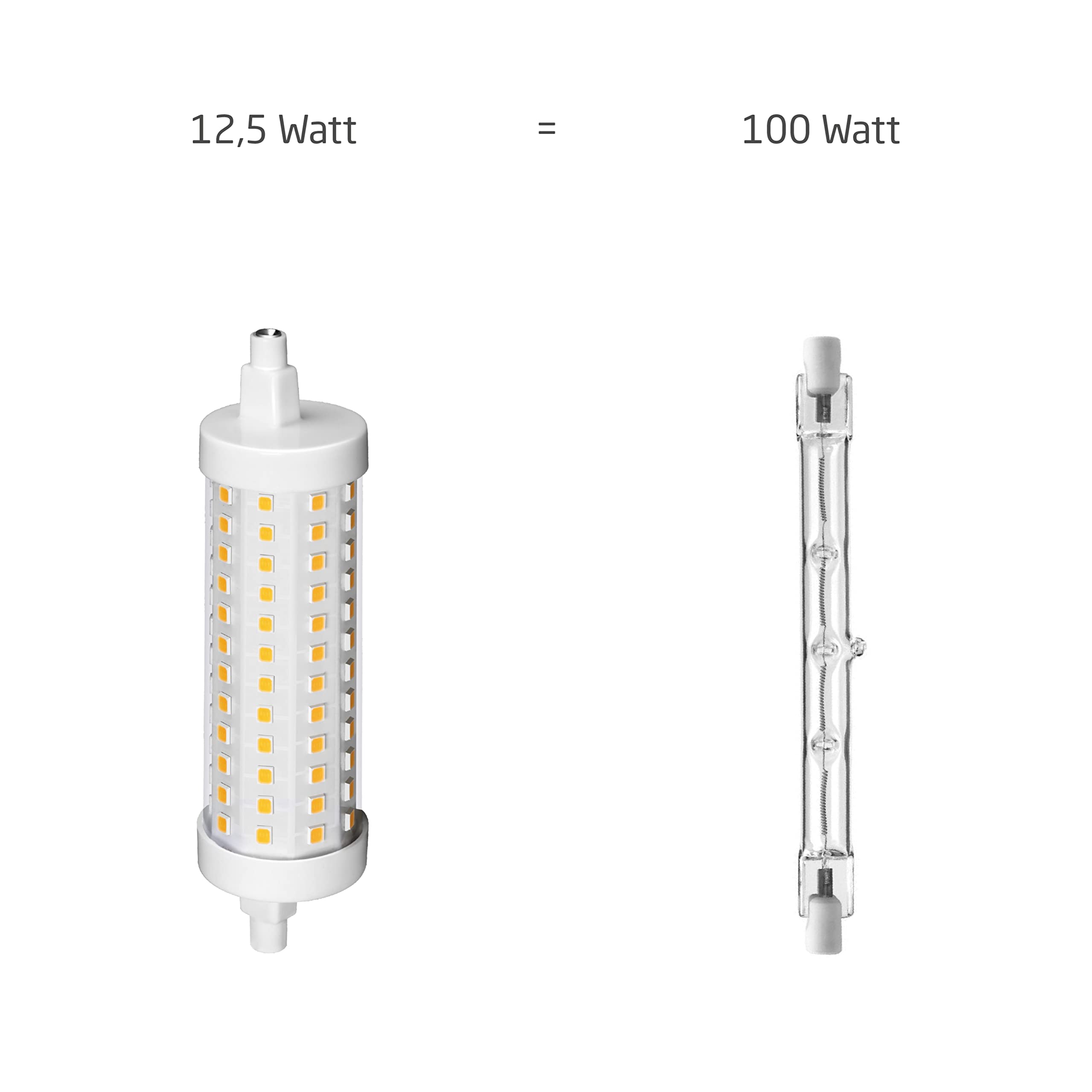LED Röhre R7s 12,5W warmweiß Klar dimmbar Ersatz für 100W Halogenstab - 6x Sparpack