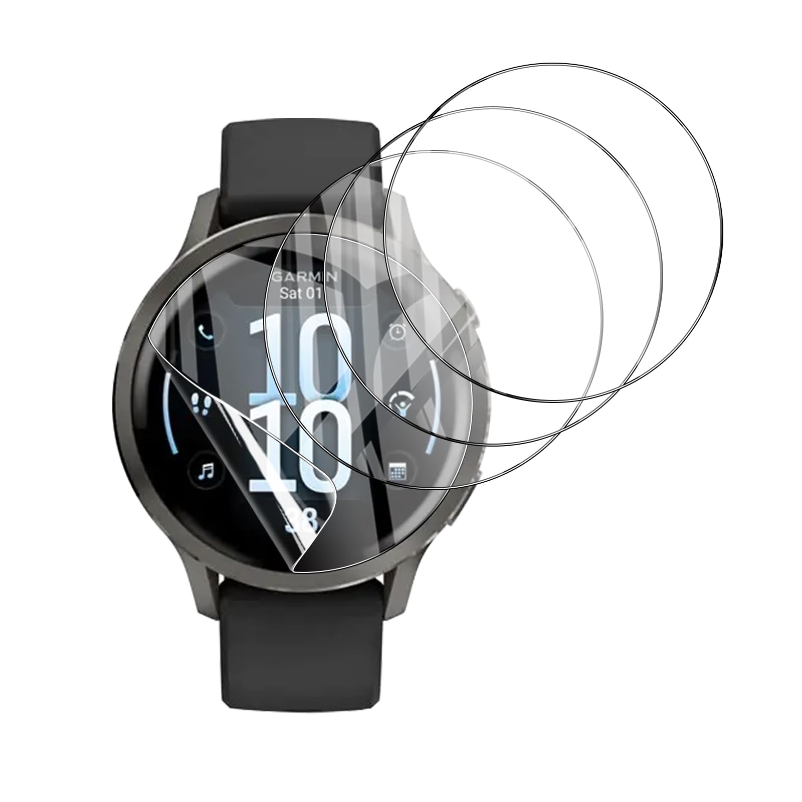 Garmin Venu 4 41mm Paquete de 4 Protectores de Pantalla TPU Premium Soft Film