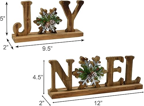 Miniatura 4 de Letrero de madera con letras de mesa, decoraciones de Navidad, letreros de bloque de palabras de madera, decoración de centros de mesa de invierno