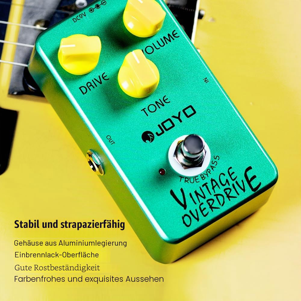 JOYO Vintage Overdrive Pedal Klassisches Röhren-Screamer-Pedal für E-Gitarre mit True Bypass (JF-01)