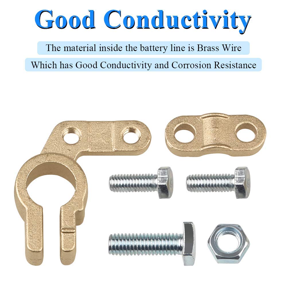 Car Battery Terminals Connectors Clamps Set Positive & Negative