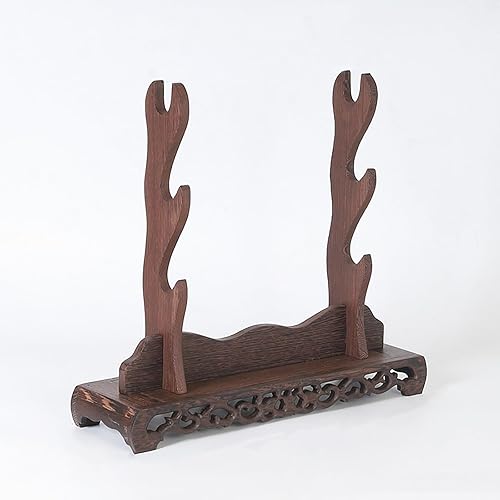 Brown Wenge Wood Sword Stand,Handmade Multi-Layer Sword Holder,Samurai Sword Katana Bokken Wakizashi Tanto Rack,Table Weapon Display
