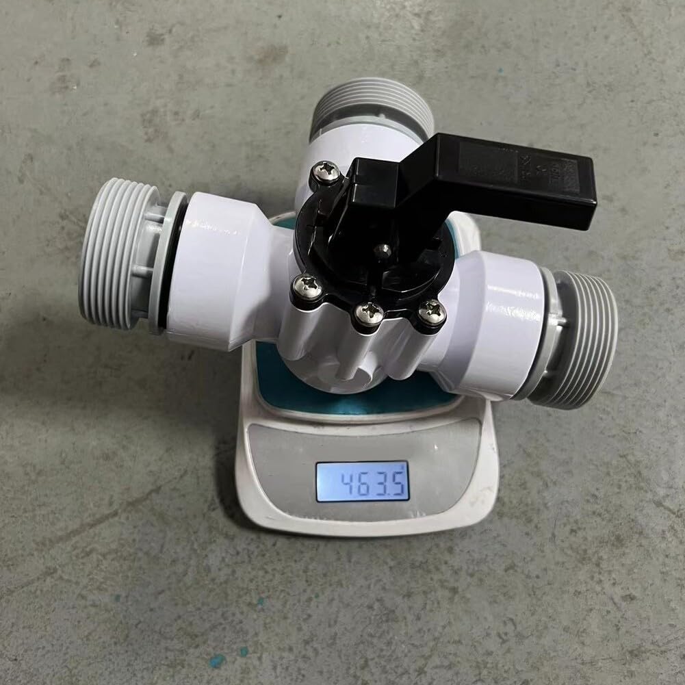 Válvula de bomba de piscina, macho izquierdo de 3 vías, apertura roscada hembra superior de 1.5 pulgadas, válvula de obturador direccional para control de flujo de agua, spa