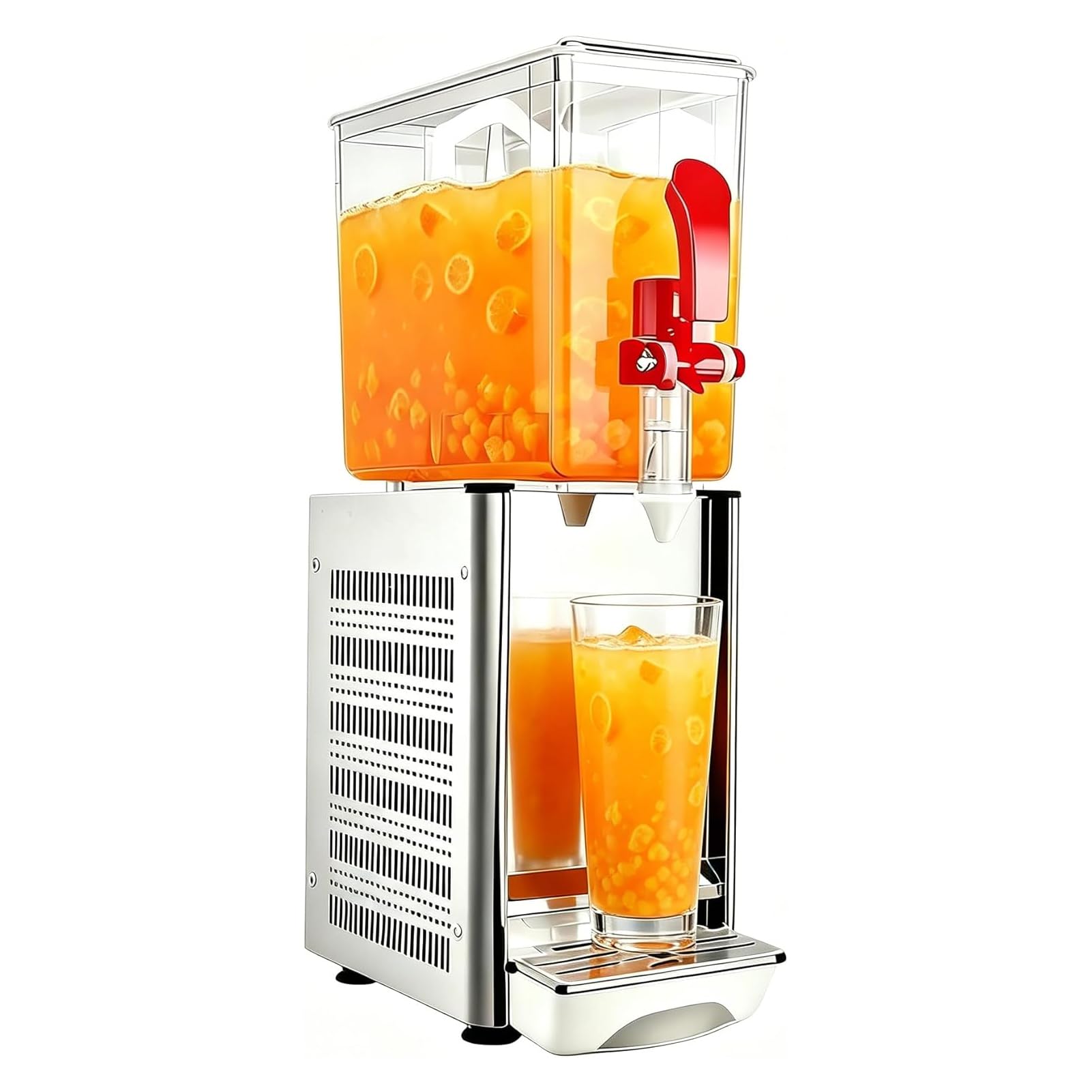 LYJIANGXIN Commercial Beverage Dispenser, 180w/280w Maquina para Aguas Frescas, Tanks Refrigerated Juice Dispenser, Stainless Steel Iced Tea Drink Machine for Parties, Self Service & Restaurant Use