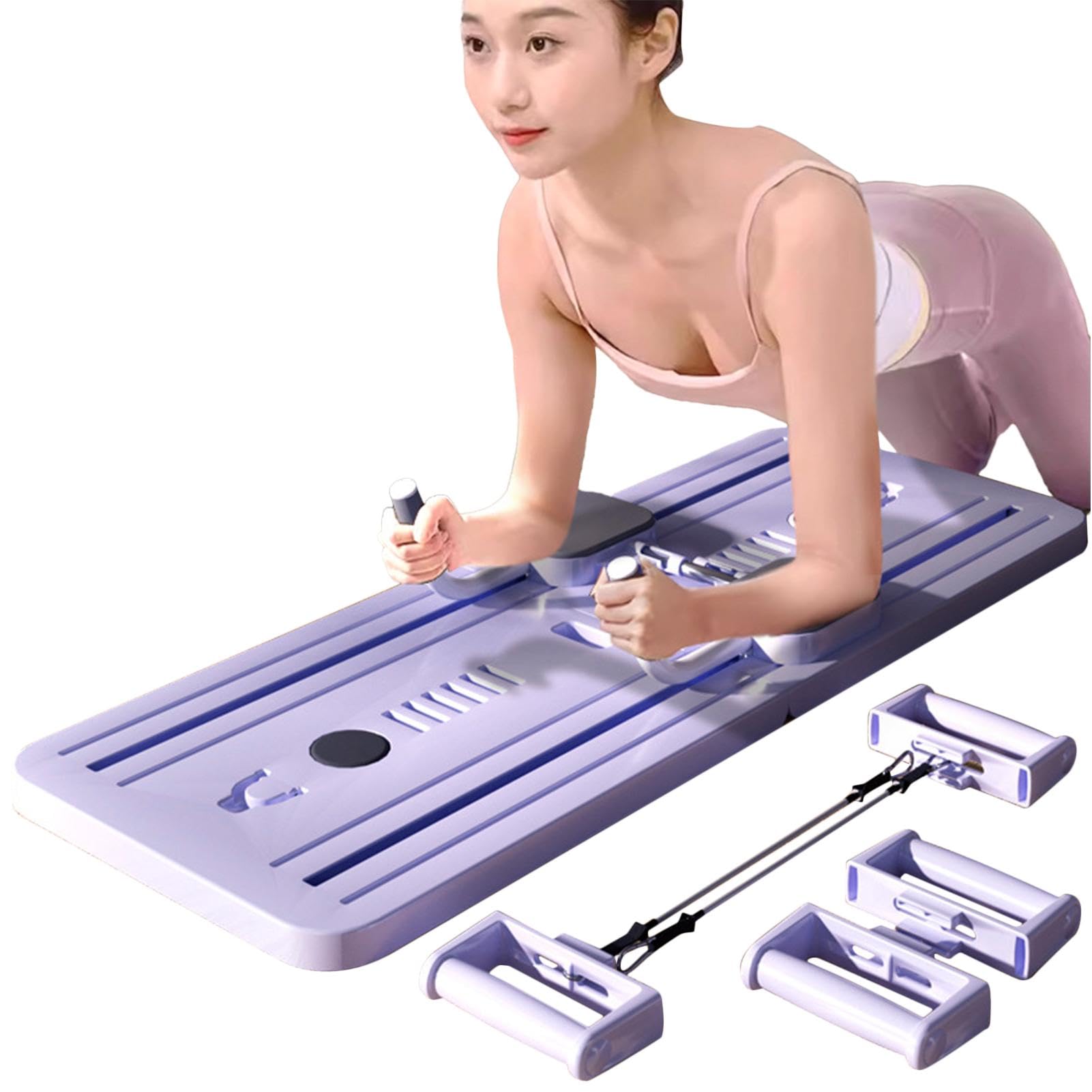 Attrezzatura per il fitness, tavola scorrevole per esercizi di pilates, multiuso, con corda elastica, per casa, palestra, attività all'aperto