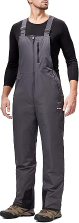 BenBoy Mens Snow Bibs Ski Pants Softshell Waterproof Insulated Ripstop Snowboarding Overalls Winter