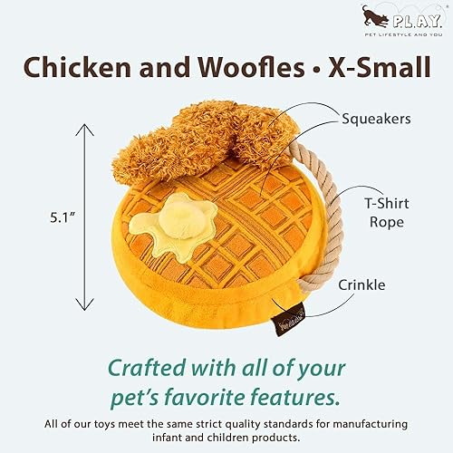 Miniatura 2 de Juguetes de felpa lindos para perros  Juguete duradero con temática de comida chirriante para cachorros y perros pequeños, lavable a máquina,