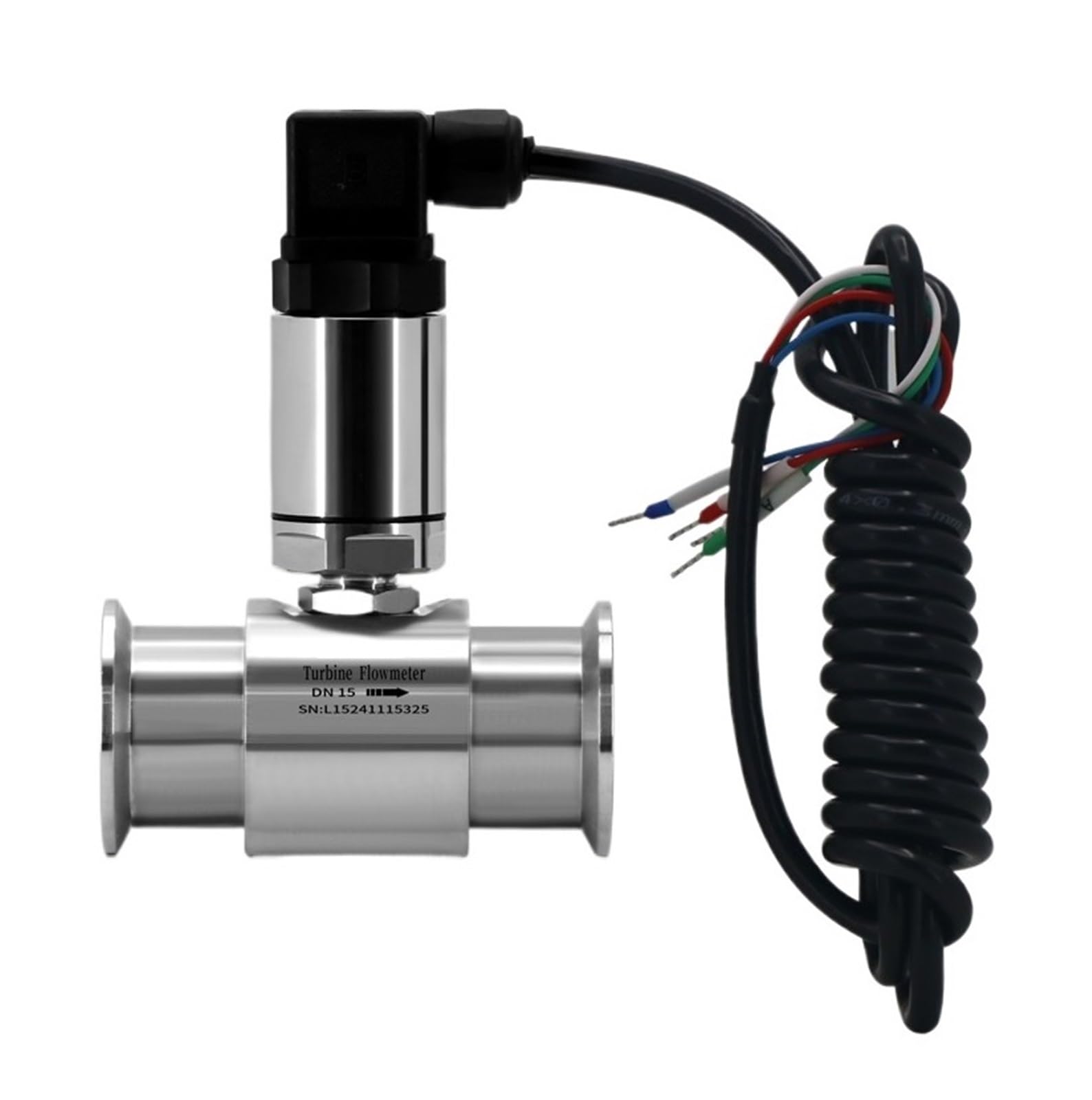 VKvmNYlxx Diesel Liquid Turbine Flow Sensor, 4-20mA Analog Water Flow Meter, Types of Water Flow Meter(DN40 SS304 4-20mA)