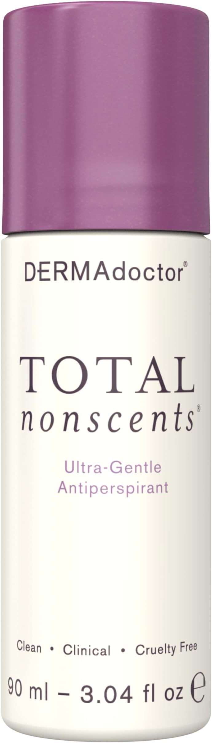 DERMAdoctor Antiperspirant for Women, Total NonScents Ultra-Gentle Unscented Antiperspirant for Sensitive Skin deodorant, Clinical Strength Deodorant For Women & Men; Hypoallergenic Roll On - 3.04 oz