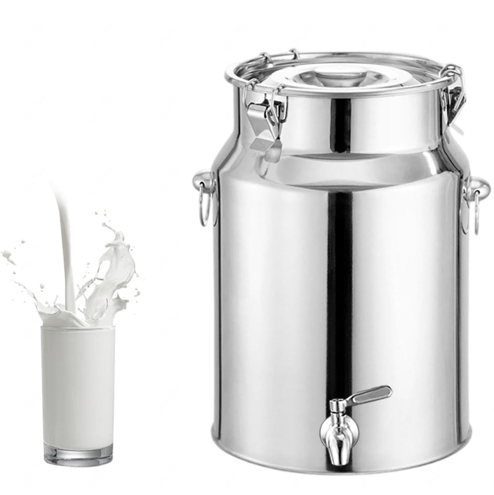 Bidone in Acciaio Per Olio Con Rubinetto 5 Litri Bidoni Acciaio Inox Per Olio Contenitore Per Latte in Acciaio Inox Per Cucina e Uso Domestico,Capacity-5L
