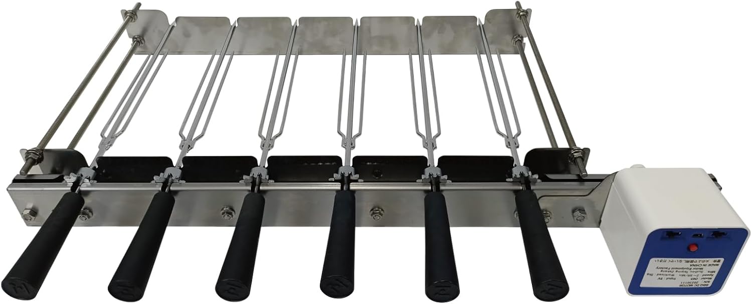 Device for Rotating skewers Tabletop Auto Flip Rotisserie Kit Universal Replacement Kebab Barbecue Grill (DS6)