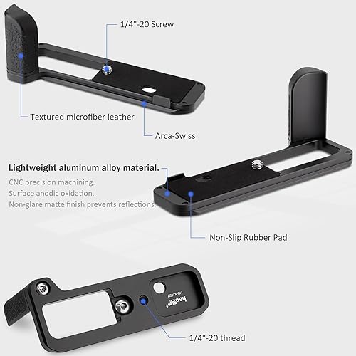 Miniatura 4 de Haoge HG-X100V Placa de liberación rápida Soporte de cámara Soporte de mano para Fujifilm Fuji X100V X100F Cámara Fit Arca Swiss Sunwayfoto Kirk RRS