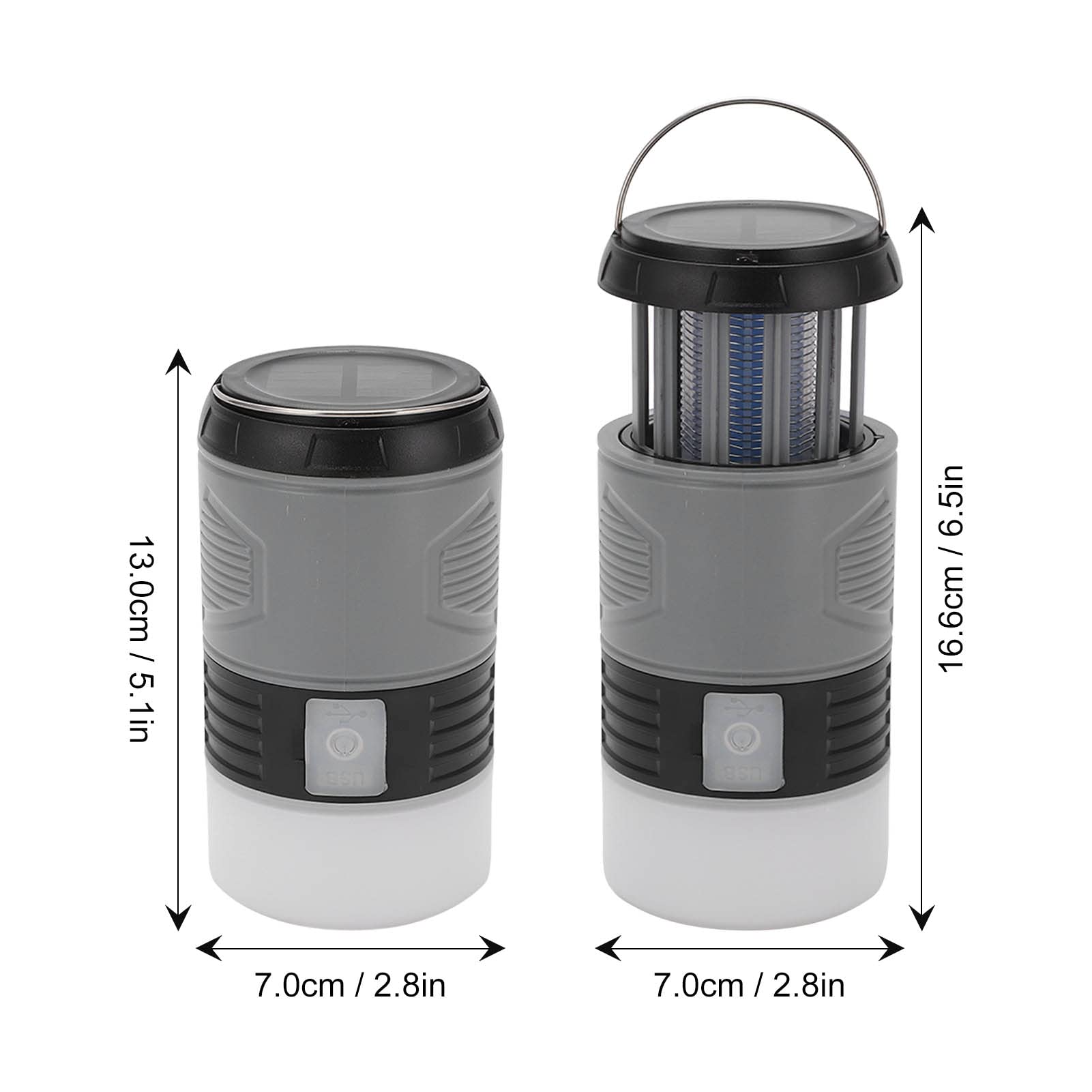 Campingowa latarnia LED Lampa na komary 2 w 1 Rozciągliwa lampa Solor Ładowana przez USB lampa LED do użytku na zewnątrz