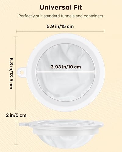 Miniatura 2 de Pawfly Paquete de 4 filtros de alimentos de malla de 200 unidades, colador de malla ultrafina de 5 pulgadas, tamiz de malla de nailon fino, colador