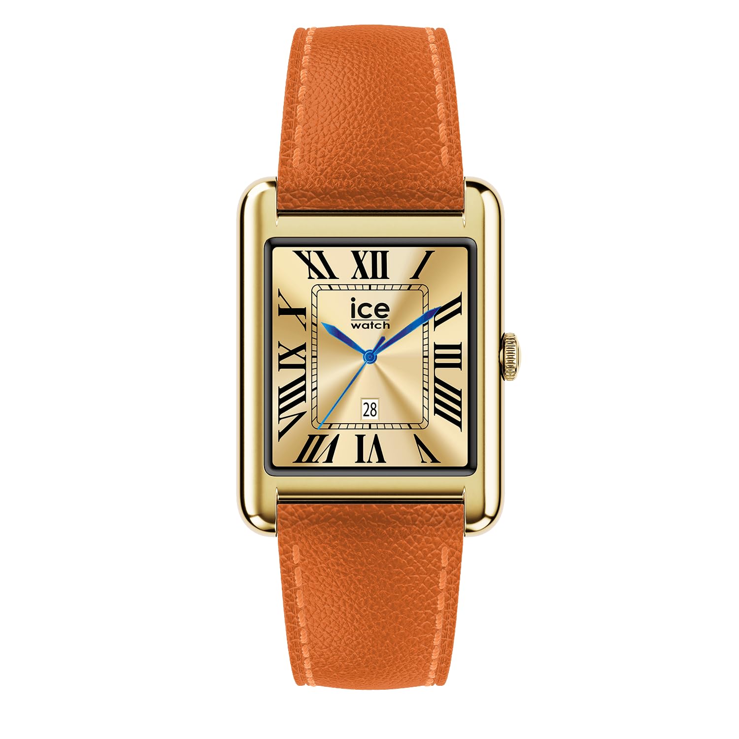 Ice-Watch - ICE smart TKS 2.0 Gold Orange grain - Złoty smartwatch dla kobiet z skórzanym paskiem - 025620 (1,41 cala / 32 mm) - Smartwatch, monitorowanie aktywności fizycznej i zdrowia