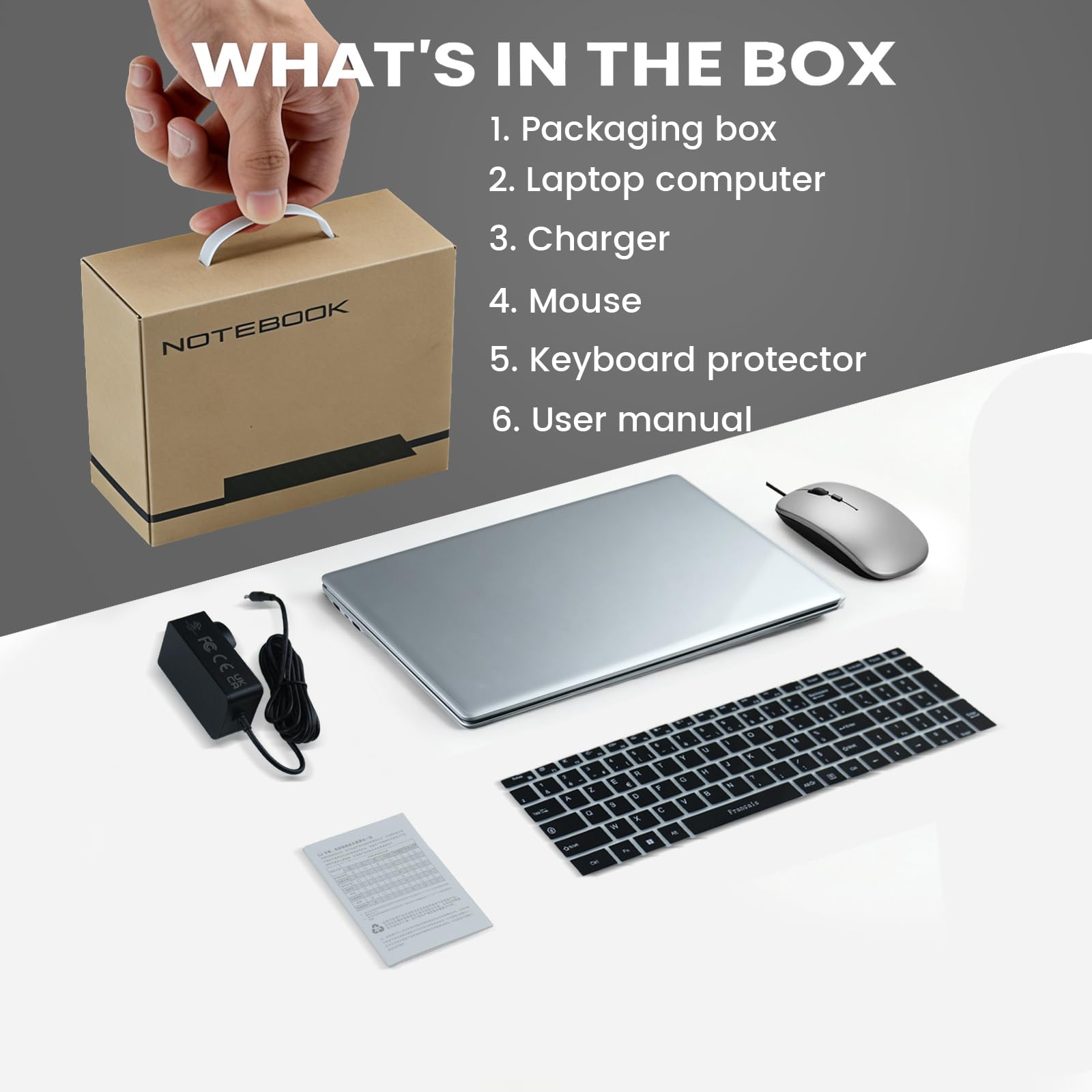 Computer portatile, 2026 Win11 portatile da 15.6 pollici, processore 5205U laptop, 8 GB RAM 128 GB SSD, 1920 x 1080 IPS FHD laptop, tastiera con retroilluminazione, 180 ° angolo di apertura notebook
