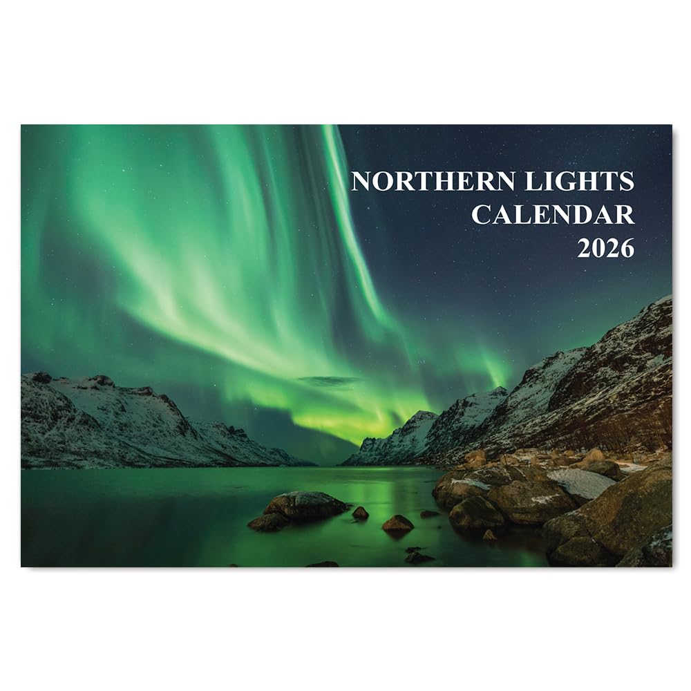 Northern Lights Calendar 2026 12 Month to View A4 Wall Calendar A3 When Open Papa Prints