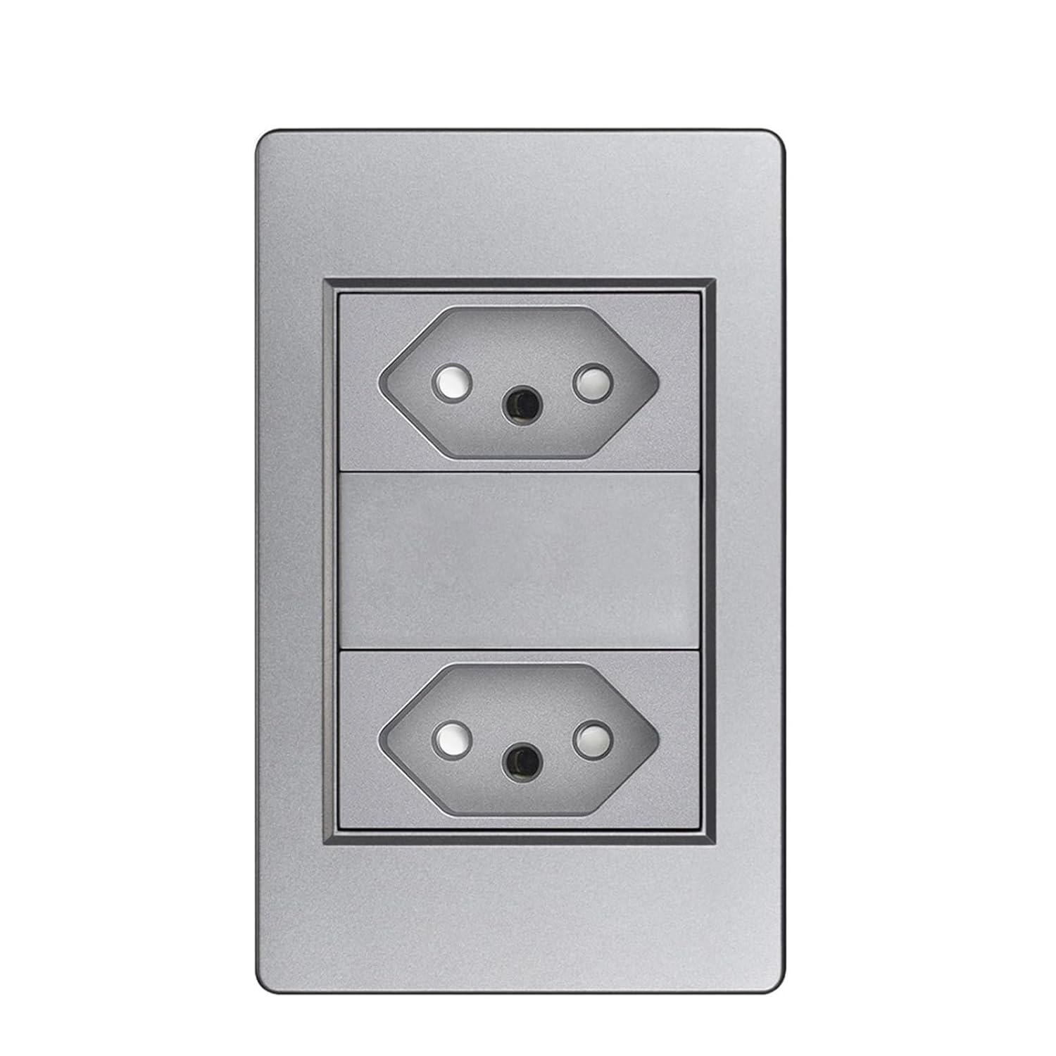 Brazil Standard Outlet USB Type c Wall Socket 118 * 72mm PC Panel White/Black/Gray AC 250V 10a 20a Socket(2 outlets Gray PC)