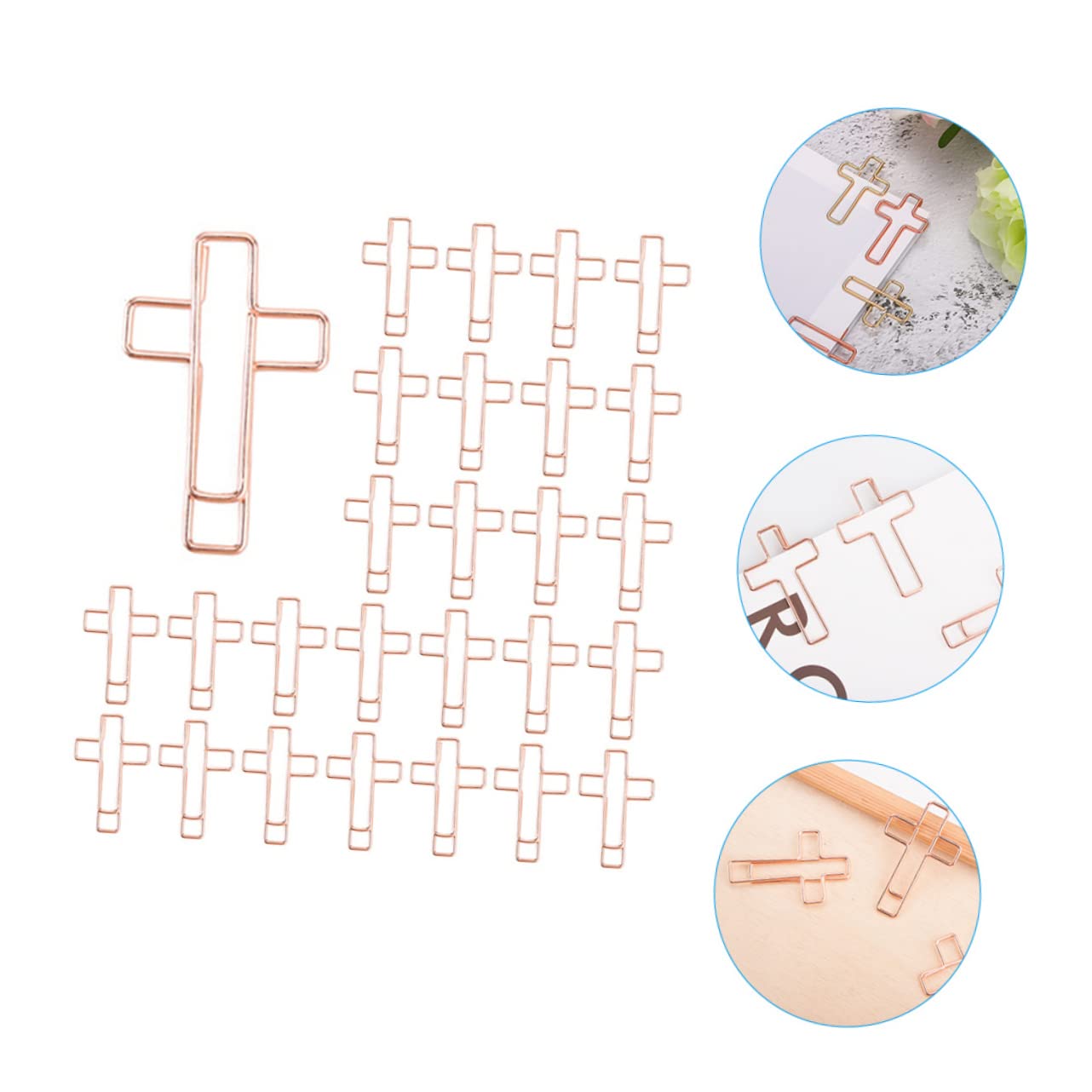 SHINEOFI 5 Ensembles Accessoires De Bureau En Métal Marque Page Marques Pages Fournitures De Bureau Et Papeterie Clips Trombones De Bureau Trombones Décoratifs Rose Gold 60 Pièces * 5