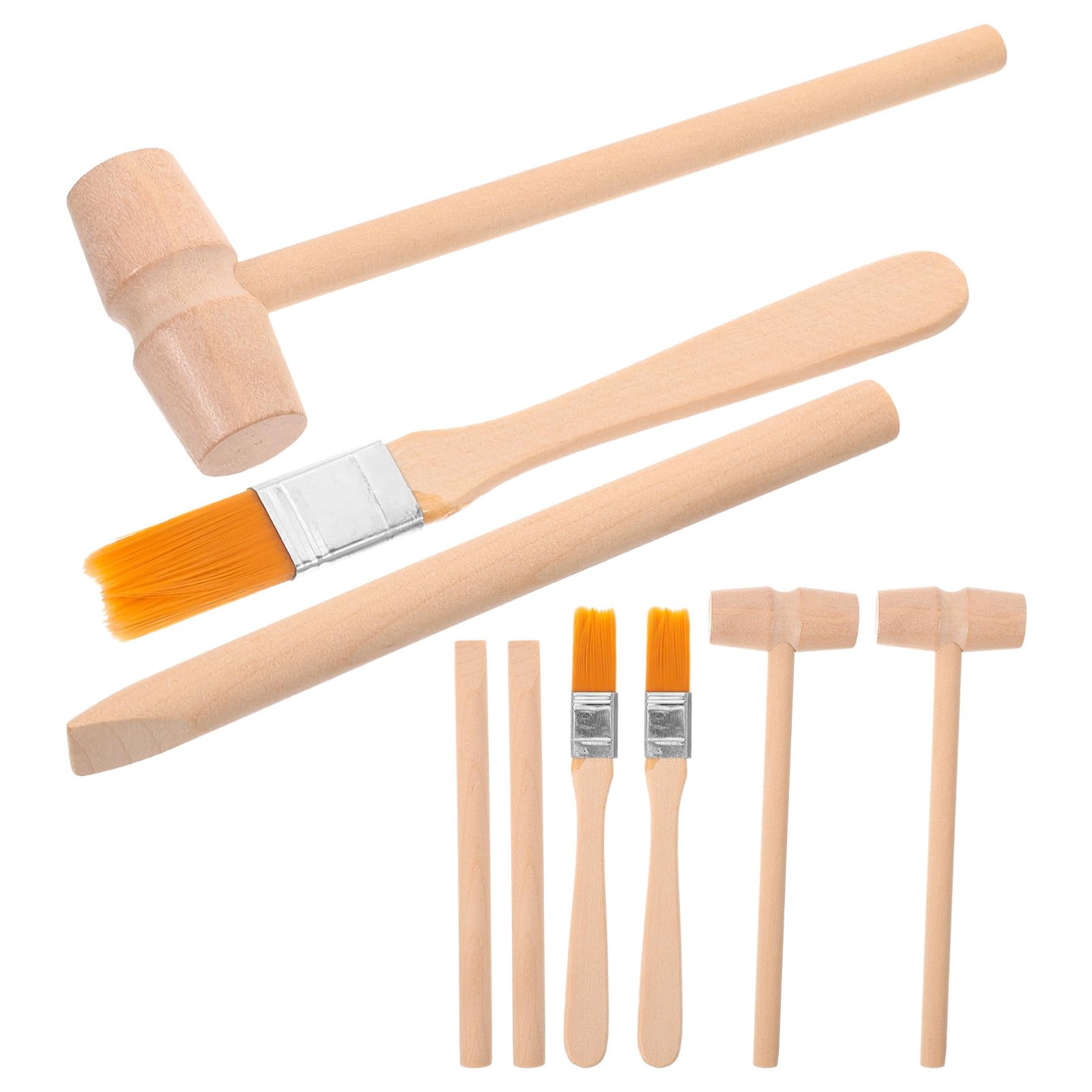 Didiseaon Digging Tools for Kids: 9pcs Hammer Toys for Toddlers 1-3 Wooden Hammer Brush Archaeological Excavation Tool for Kids Yard Tools Outdoor