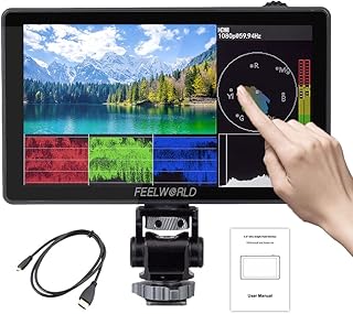 Feelworld LUT5 5.5 Inch Touchscreen DSLR Field Monitor 3000nit Ultra High Brightness 1920×1080 IPS 4K 30Hz HDMI Input Outp…