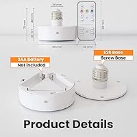 Vista 6 de Bombillas de batería para lámparas, luces LED de disco alimentadas por pilas AA con control remoto, bombillas E26 atornilladas a pilas para apliques