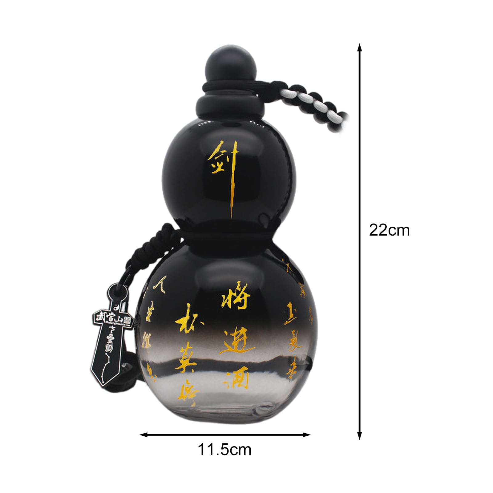 Gourd Water Bottle, 28oz Drinking Gourd Bottle With Strap, Waist Rope Cup Brush Charm Diy Sticker Leak Proof Reusable Vintage Chinese Style Monkey King Wuko